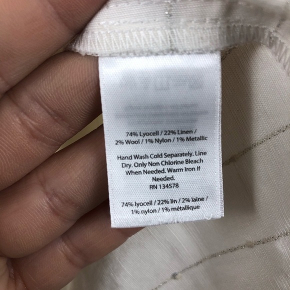 VINEYARD VINES Shimmer Beaded Linen Tank Top Sz 0 - Picture 6 of 8